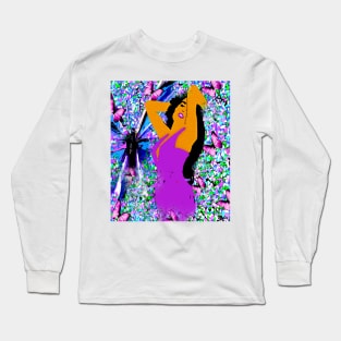 THE WOMAN IN THE GARDEN WITH THE BUTTERFLY Long Sleeve T-Shirt